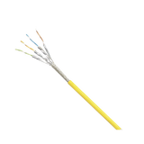 Bobina de Cable Blindado S/FTP Categoría 6, Uso Industrial con Resistencia al Aceite, Rayos UV y Abrasión, Multifilar (Flexible), Color Amarillo, Bobina de 500m