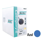 Bobina de Cable UTP 305 m. de Cobre, NetKey, Reelex, Azul, Categoría 6 (24 AWG), 1000Mbps, PVC (CM), de 4 pares